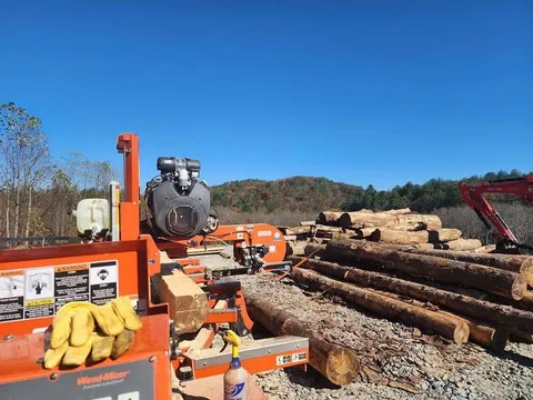 Hardwood logs from tree removal — firewood stock in North Georgia