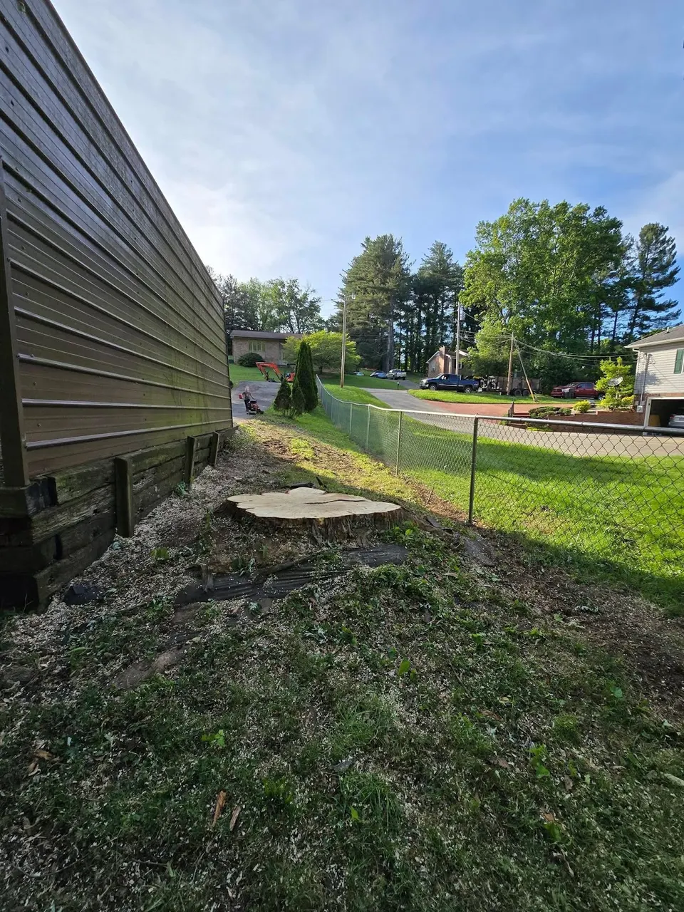 Property after tree removal — clean lot with clear sightlines in Chickamauga, GA